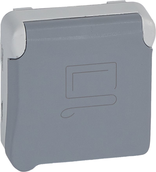 Picture of Legrand Gniazdo pojedyncze 2P+Z z blokad czerwone - 069553