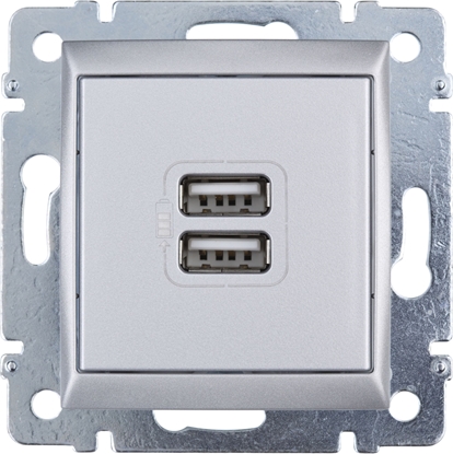 Изображение Legrand VALENA Gniazdo zasilajce 2xUSB 5V 1500mA aluminium (770270)