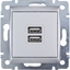 Attēls no Legrand VALENA Gniazdo zasilajce 2xUSB 5V 1500mA aluminium (770270)