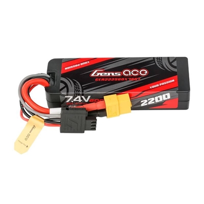 Attēls no Lipo Gens ace G-Tech 2200mAh 7.4V 2S1P 60C GRP-76 Hardcase Battery with XT60 Plug