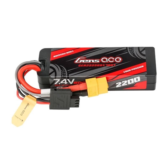 Picture of Lipo Gens ace G-Tech 2200mAh 7.4V 2S1P 60C GRP-76 Hardcase Battery with XT60 Plug