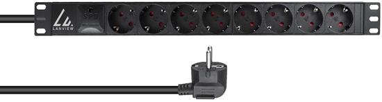 Изображение Listwa zasilajca Lanview 19" Rack mount power strip,