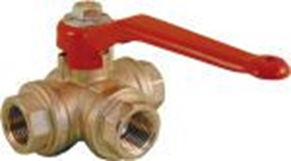 Picture of Lodveida trīsceļu krāns (L-tips) 3/4" Rastelli