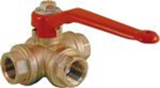 Изображение Lodveida trīsceļu krāns (L-tips) 3/4" Rastelli