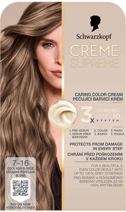 Picture of LOreal Paris SCHWARZKOPF Creme Supreme Farba do wosów odcie 7-16 Kolor Popielaty Ciemny Blond