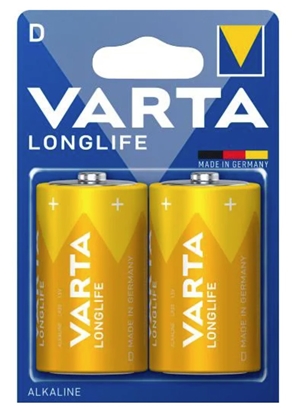 Attēls no LR20/D baterijas Varta Longlife Alkaline MN1300/4120 iepakojumā 2 gb.