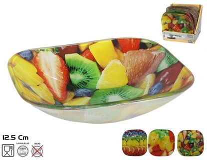 Attēls no Lumarko Kwadratowa szklana miska 3 wzory 3 x 12 5 x 12 5 cm KITCHEN&GO 8445393278810 (8445393278810)