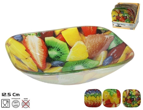 Picture of Lumarko Kwadratowa szklana miska 3 wzory 3 x 12 5 x 12 5 cm KITCHEN&GO 8445393278810 (8445393278810)