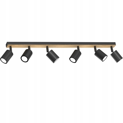 Picture of Luminex Tulon 1651 listwa plafon lampa sufitowa 6x8W GU10 czarny/drewniany