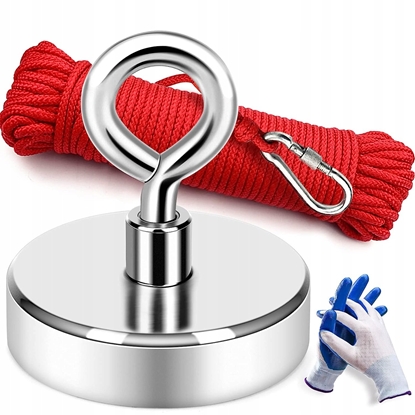 Изображение Magnes neodymowy 85kg  zestaw z lin 20m i rkawicami (16)