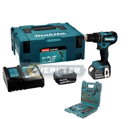 Изображение Makita Accum. screwdriver-drill 18V 2x3.0Ah, 50/27Nm, Makita + B-49373