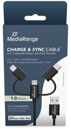 Picture of MediaRange 3-in-1 kabel micro USB USB-C i Lightning sw