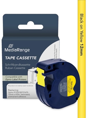 Изображение Mediarange Schriftbandka. Komp. Dymo 12mmx4m schwarz/gelb