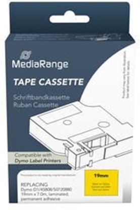 Изображение Mediarange Schriftbandka. Komp. Dymo 19mmx7m schwarz/gelb