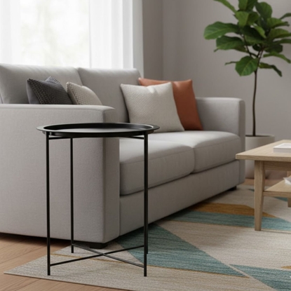 Изображение Metal Table 47 x 47 x 51 cm, Black, DECORLIFE