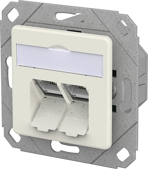 Picture of Metz Connect E-DAT C6A LSA++ Dose, 2 Port, UPk, reinweiß