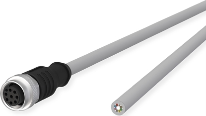 Attēls no Metz Connect M12 Sensor-/Aktorleitung, A-kodiert, M12 Buchse gerade - freies Leitungsende, grau, 1 m