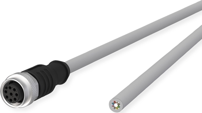 Attēls no Metz Connect M12 Sensor-/Aktorleitung, A-kodiert, M12 Buchse gerade - freies Leitungsende, grau, 5 m