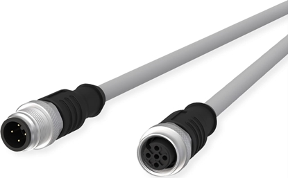 Attēls no Metz Connect M12 Sensor-/Aktorleitung, A-kodiert, M12 Stecker gerade - M12 Buchse gerade, grau, 1 m