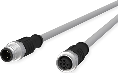 Attēls no Metz Connect M12 Sensor-/Aktorleitung, A-kodiert, M12 Stecker gerade - M12 Buchse gerade, grau, 10 m
