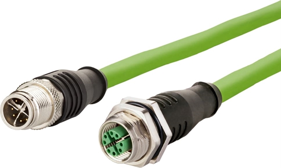 Picture of Metz Connect Verbindungsleitung M12 BU-M12 ST, 8-pol X-kodiert, gerade-gerade, 5 m