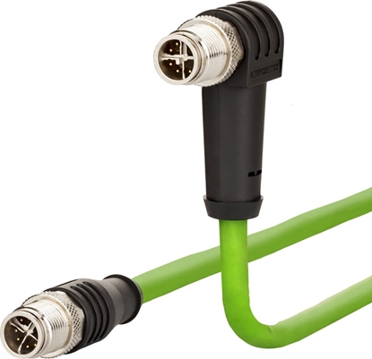 Attēls no Metz Connect Verbindungsleitung M12 ST-M12 ST, 8-pol X-kodiert, gerade-gewinkelt, 1 m
