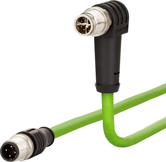 Picture of Metz Connect Verbindungsleitung M12 ST-M12 ST, 8-pol X-kodiert, gerade-gewinkelt, 1 m