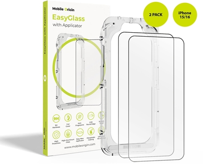 Attēls no Mobile Origin Mobile Origin EasyGlass with Applicator iPhone 15/16, 2 pack