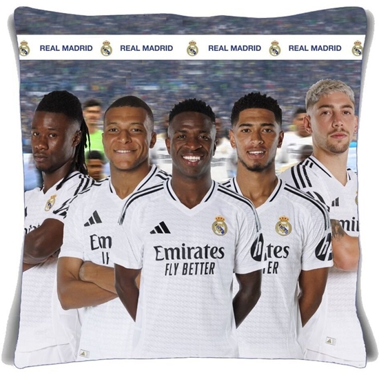 Изображение Moya Matcha Poduszka Real Madryt 40x40cm Dwustronna Mbappé Bellingham Júnior Valverde / 43106
