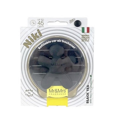 Изображение Mr&Mrs Fragrance Niki BIG Black Leather Car Air Freshener Black Tea