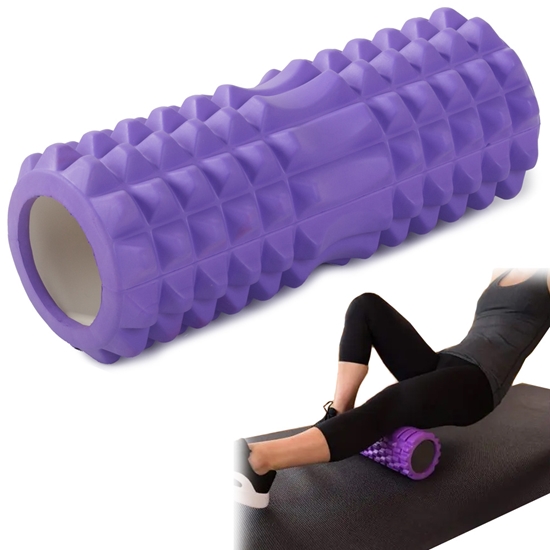 Изображение Muguras masāžas rullītis kāju masāžas rullītis crossfit yoga fit masāžas rullītis ar spilventiņiem Violeta