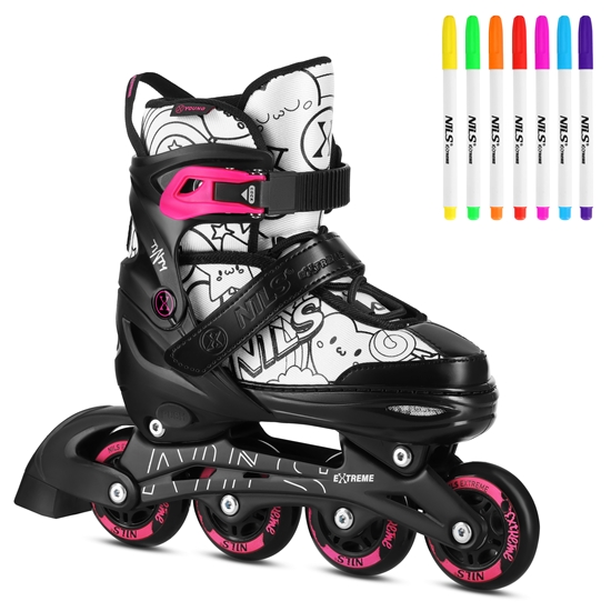 Изображение NH10907 4-IN-1 INLINE SLIDAS AR NOMAINAMU HOKEJA ASPIENU TINTY PINK IZMĒRS M (35-38) NILS EXTREME