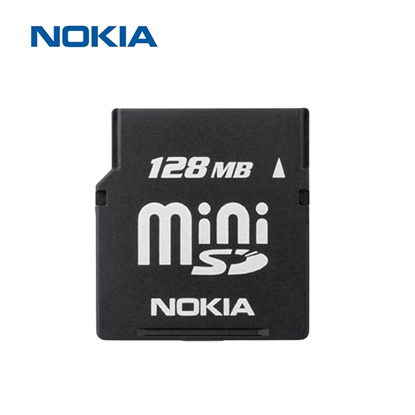 Изображение Nokia MiniSD atmiņas karte 128 Mb lietota pārbaudīta formatēta Bulk