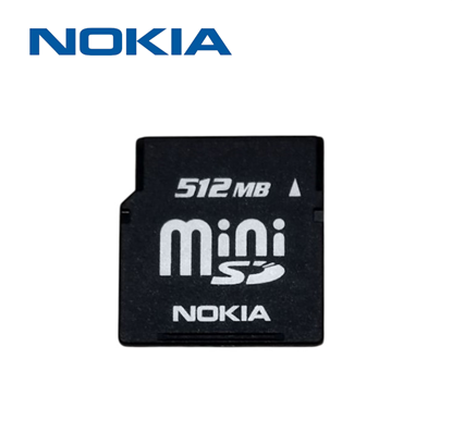Изображение Nokia MiniSD atmiņas karte 512 Mb lietota pārbaudīta formatēta Bulk
