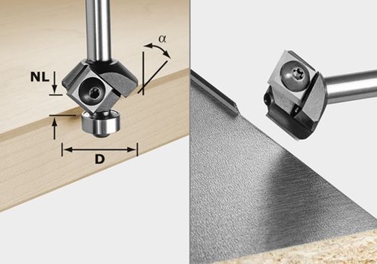Picture of Noslīpinājuma/maliņu frēze ar maināmiem asmeņiem Festool HW 27/55 mm ar lodīšgultni