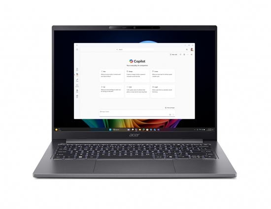 Изображение Notebook TravelMate X4 14 AI TMX414-51-TCO Ultra5 226V 32GB/512GB/14 cali/W11PRO, 3 Years On Site, Copilot+PC 