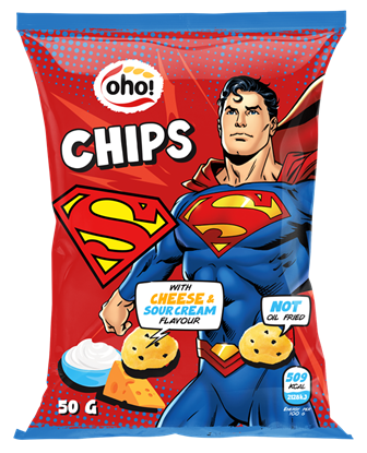 Attēls no Oho Čipsi ar siera un skābā krējuma garšu SUPERMAN 50g