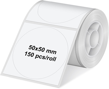 Attēls no Olympia Etikettenrolle 50 mm rund weiß (150 Stück)