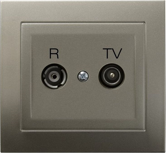 Изображение Ospel Gniazdo Antenowe R/TV Kocowe 2,5-3DB Satyna Light KIER OSPEL