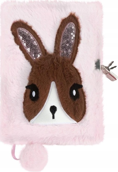 Picture of Pamitnik pluszowy z kódk róowy Królik DERFORM