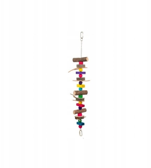 Picture of Panama Pet Zabawka, dla ptaków, wiszca, drewno i skóra, 63 cm, na metalowym acuszku