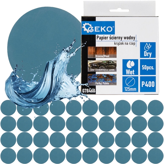 Изображение Papier cierny wodny  krek na rzep 125mm P400 (50/1000)