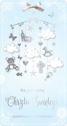 Attēls no PASSION CARDS Karnet DL chrzest niebieski