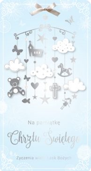 Picture of PASSION CARDS Karnet DL chrzest niebieski