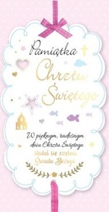 Attēls no PASSION CARDS Karnet DL chrzest róowy