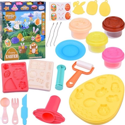 Изображение Pastelowy Zestaw WIELKANOC Masa plastyczna + foremki + naklejki ZA5506