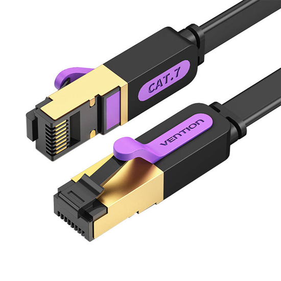Picture of PATCH CABLE CAT.7 FLAT/10M BLACK ICABL VENTION
