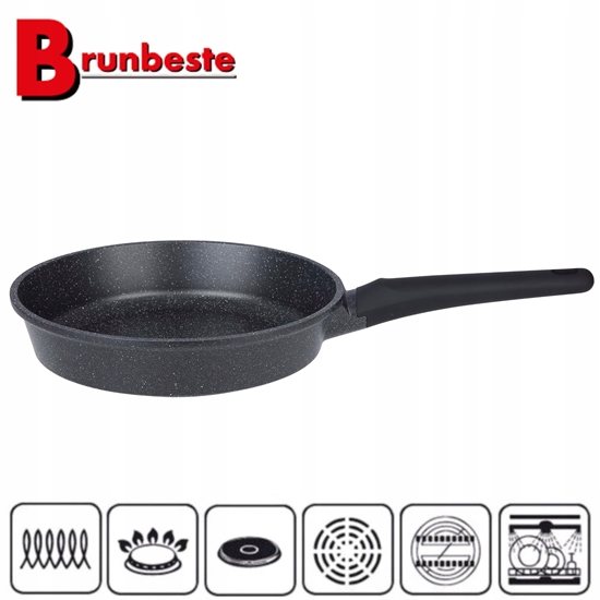 Picture of Patelnia Brunbeste Patelnia granitowa marmurkowa NON-STICK indukcja gaz 24cm czarna BRUNBESTE BB-5541
