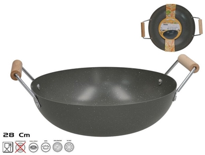 Picture of Patelnia Maku Wok patelnia z 2 drewnianymi uchwytami 28 cm 8 5 x 35 x 28 cm KITCHEN&GO 8445393543376 (8445393543376)
