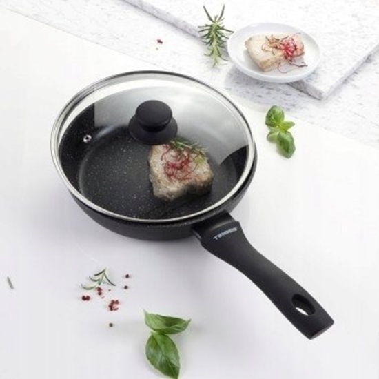 Изображение Patelnia Tiross Patelnia granitowa do smaenia 24cm na indukcj nieprzywierajca z pokrywk TIROSS TS-2402P
